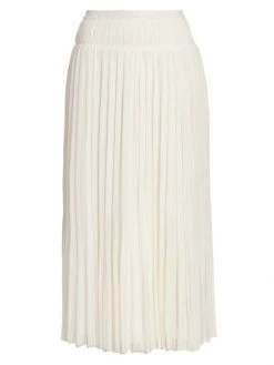 Chloé Virgin Wool Pleated Midi Skirt