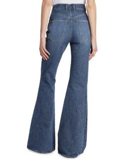 Chloé High-Waisted Flared Logo-Topstitch Jeans -Deals Chloé Store unnamed file 1000