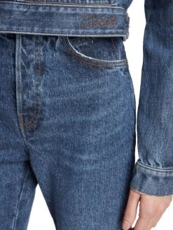 Chloé High-Waisted Flared Logo-Topstitch Jeans -Deals Chloé Store unnamed file 1001