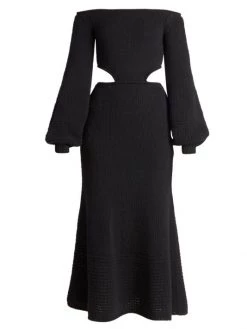 Chloé Wool-Cashmere Cut-Out Midi-Dress