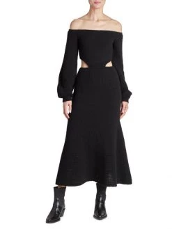 Chloé Wool-Cashmere Cut-Out Midi-Dress -Deals Chloé Store unnamed file 1010