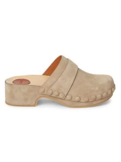 Chloé Joy Suede Clogs Black