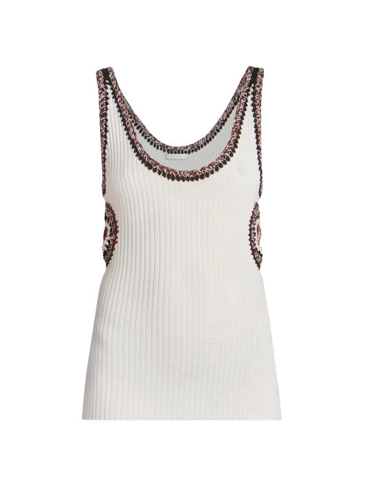 Chloé Stitch-Embellished Scoop Tank 3 Chloé Stitch-Embellished Scoop Tank