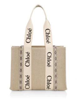 Chloé Medium Woody Friendship Canvas Tote