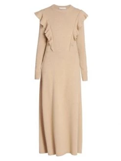 Chloé Ruffled Cashmere Maxi Dress