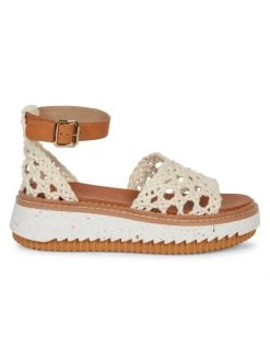 Chloé Luccia Platform Ankle-Strap Sandals