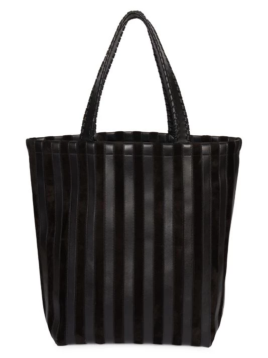 Chloé Nella Stripe Suede & Leather Tote 3 Chloé Nella Stripe Suede & Leather Tote