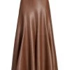 Chloé Leather A-Line Midi Skirt