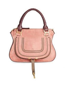 Chloé Medium Marcie Bi-Color Suede Satchel Canyon Rose -Deals Chloé Store unnamed file 1167