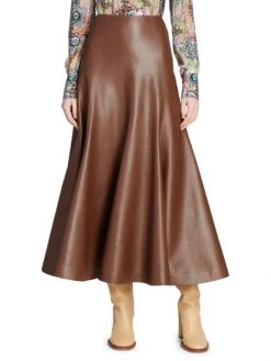 Chloé Leather A-Line Midi Skirt -Deals Chloé Store unnamed file 118