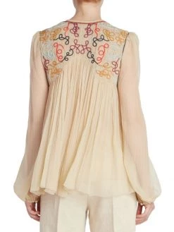 Chloé Pleated Swirl-Embroidered Blouse -Deals Chloé Store unnamed file 1195