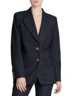 Chloé Single-Breasted Denim Blazer -Deals Chloé Store unnamed file 1199