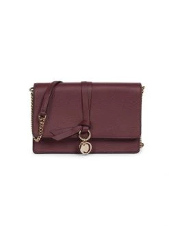 Chloé Alphabet Leather Chain-Strap Clutch