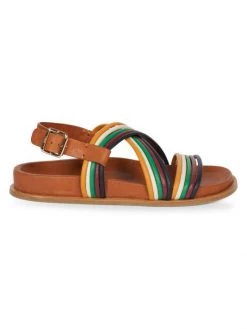 Chloé Kacey Leather Ankle-Strap Sandals Quiet Brown