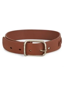 Chloé Joe Cut-Out Leather Belt Sepia Brown