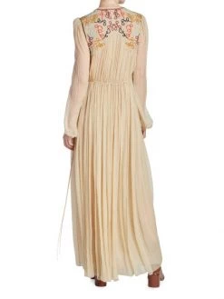 Chloé Swirl-Embroidered Pleated Maxi Dress -Deals Chloé Store unnamed file 1266