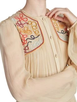 Chloé Swirl-Embroidered Pleated Maxi Dress -Deals Chloé Store unnamed file 1267