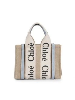 Chloé Mini Woody Linen Tote White Brown 12 Chloé Mini Woody Linen Tote White Brown -Deals Chloé Store unnamed file 1271