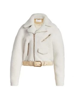 Chloé Dyed Lamb Shearling & Leather Jacket