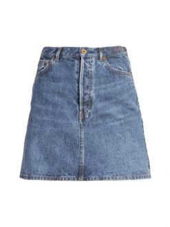 Chloé Logo-Topstitch Denim Miniskirt