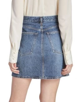 Chloé Logo-Topstitch Denim Miniskirt -Deals Chloé Store unnamed file 1291