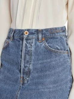 Chloé Logo-Topstitch Denim Miniskirt -Deals Chloé Store unnamed file 1292
