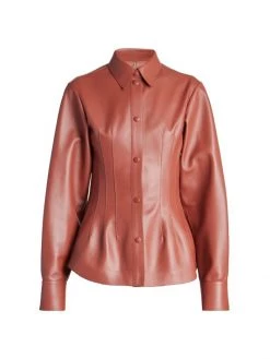Chloé Snap-Front Leather Shirt