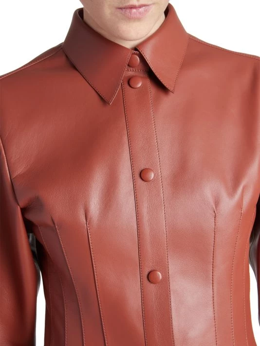 Chloé Snap-Front Leather Shirt 8 Chloé Snap-Front Leather Shirt - Image 6