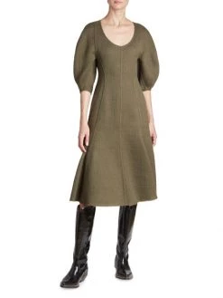 Chloé Balloon-Sleeve Wool Midi-Dress -Deals Chloé Store unnamed file 1349
