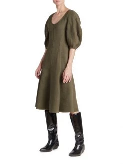 Chloé Balloon-Sleeve Wool Midi-Dress -Deals Chloé Store unnamed file 1350