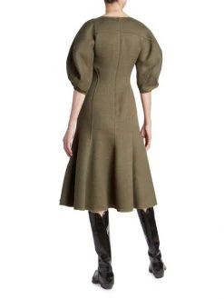 Chloé Balloon-Sleeve Wool Midi-Dress -Deals Chloé Store unnamed file 1351