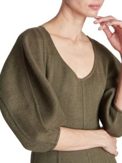 Chloé Balloon-Sleeve Wool Midi-Dress -Deals Chloé Store unnamed file 1352