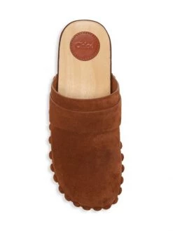 Chloé Joy Wood & Suede Clogs -Deals Chloé Store unnamed file 1363