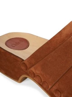 Chloé Joy Wood & Suede Clogs -Deals Chloé Store unnamed file 1365