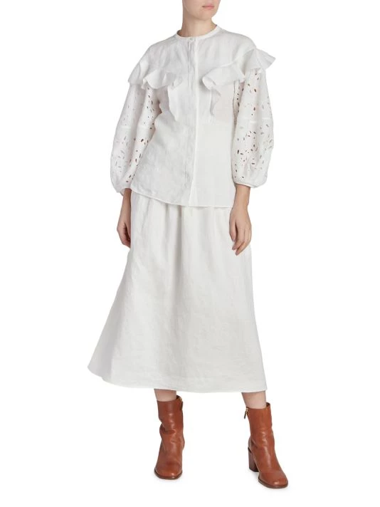 Chloé Pleated Linen Maxi Skirt 4 Chloé Pleated Linen Maxi Skirt - Image 2