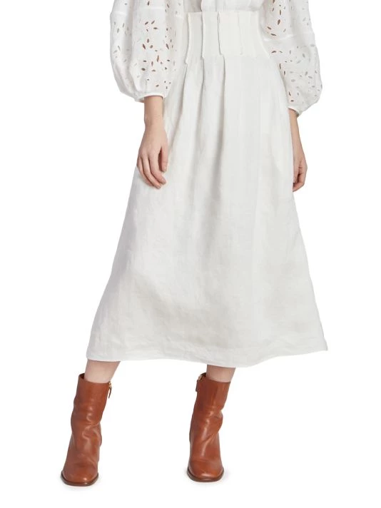 Chloé Pleated Linen Maxi Skirt 5 Chloé Pleated Linen Maxi Skirt - Image 3