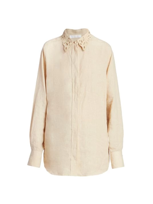 Chloé Oversized Eyelet-Collar Blouse 3 Chloé Oversized Eyelet-Collar Blouse