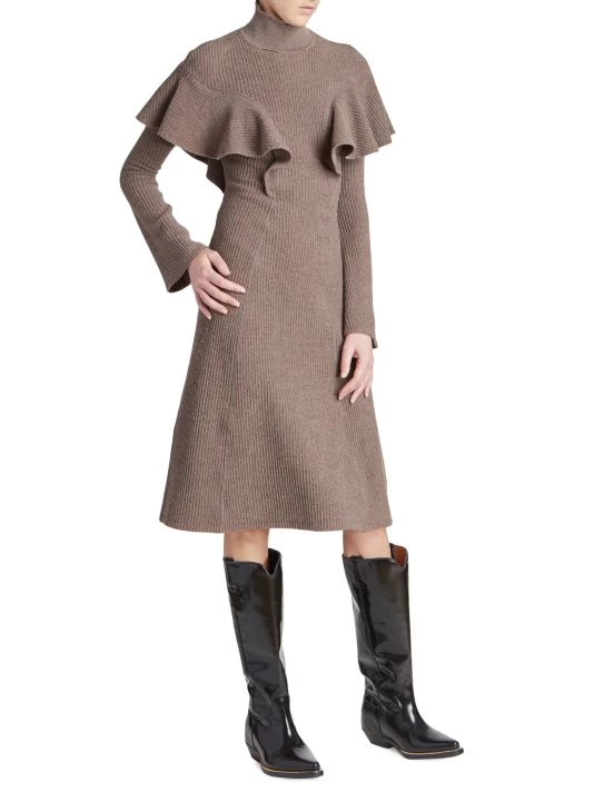 Chloé Ribbed Virgin Wool Dress 4 Chloé Ribbed Virgin Wool Dress - Image 2