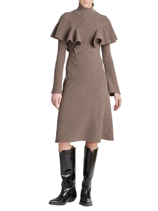 Chloé Ribbed Virgin Wool Dress 5 Chloé Ribbed Virgin Wool Dress - Image 3
