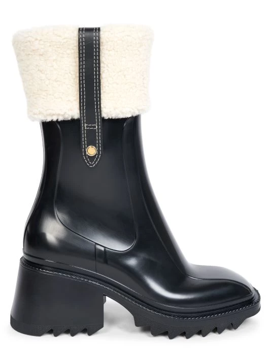 Chloé Betty Shearling-Trim Rain Boots 3 Chloé Betty Shearling-Trim Rain Boots