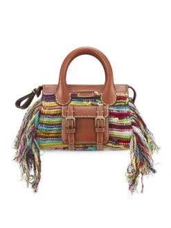 Chloé Mini Edith Cashmere Fringe Knit Tote