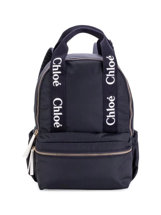 Chloé Girl's Logo Nylon Backpack For Kids 3 Chloé Girl's Logo Nylon Backpack For Kids