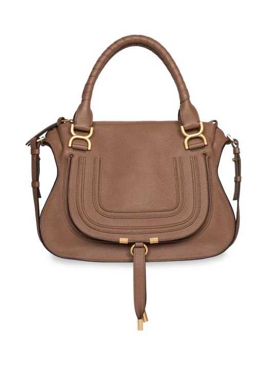 Chloé Medium Marcie Leather Satchel Tan 3 Chloé Medium Marcie Leather Satchel Tan