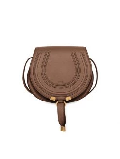 Chloé Small Marcie Leather Saddle Bag Tan