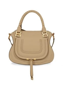 Chloé Medium Marcie Leather Satchel Mirage Blue