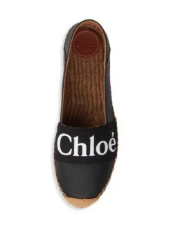 Chloé Woody Leather & Canvas Espadrilles White -Deals Chloé Store unnamed file 1595