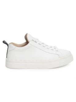 Chloé Lauren Leather Sneakers White Beige