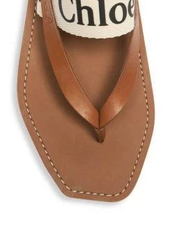 Chloé Woody Flat Leather Thong Slingback Sandals -Deals Chloé Store unnamed file 1631