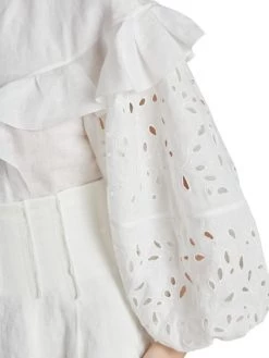 Chloé Embroidered Eyelet Puff-Sleeve Blouse -Deals Chloé Store unnamed file 168