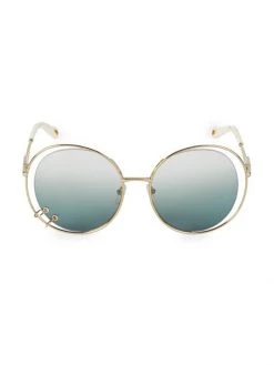 Chloé Wendy 59MM Round Sunglasses Gold Brown